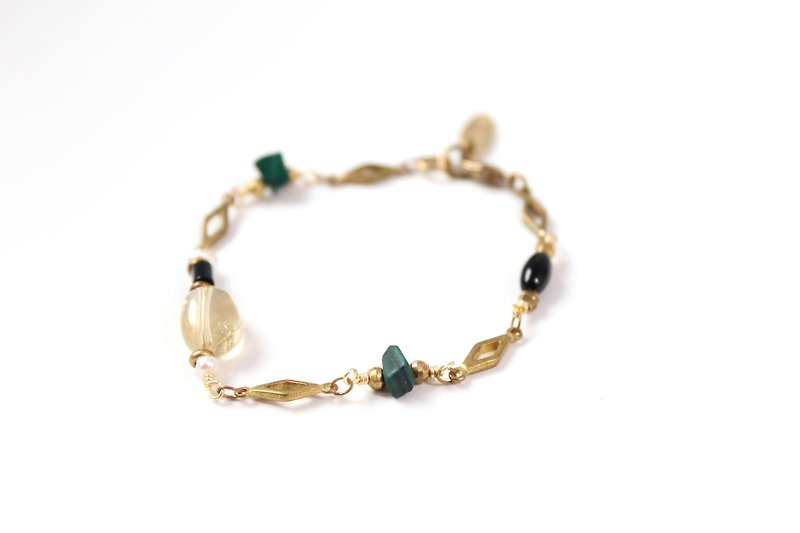 【NOVEMBER 11-birthstone-Citrine 】design bracelet - Bracelets - Gemstone Gold