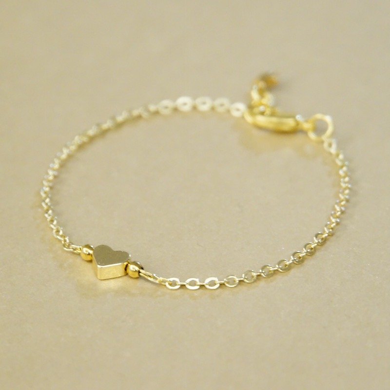 ITS-821 [Heart Series · Heart] Copper-plated brass bracelet. Gold. - Bracelets - Other Metals Gold