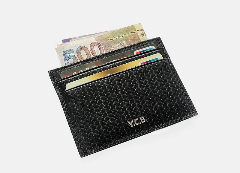 Young Chinese Blood black leather cardholder - Wallets - Genuine Leather Black