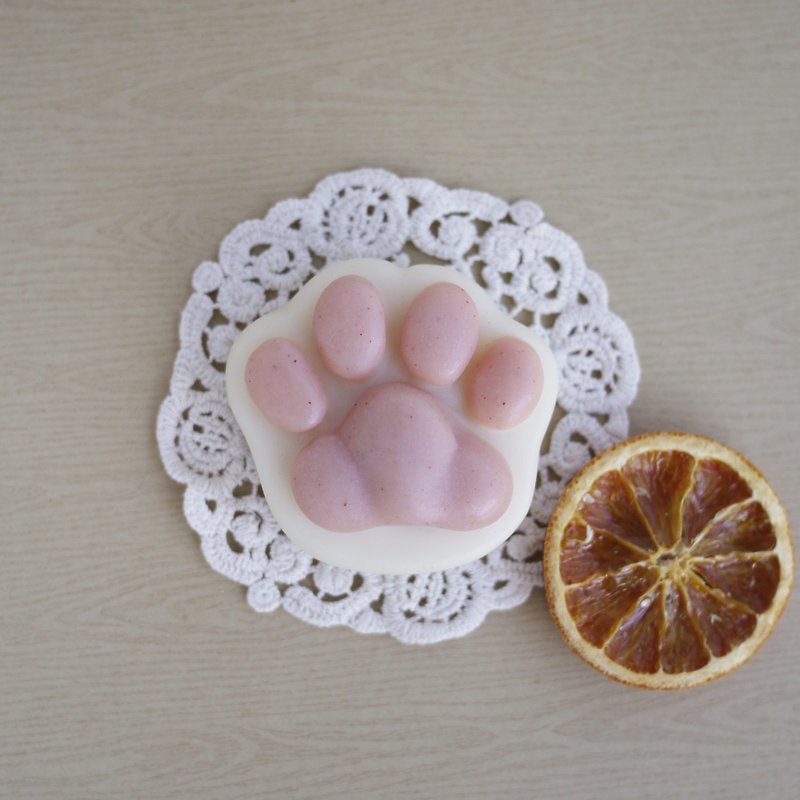 Shea Butter Cat Paw Soap (For Body) - Orange - ครีมอาบน้ำ - พืช/ดอกไม้ ขาว