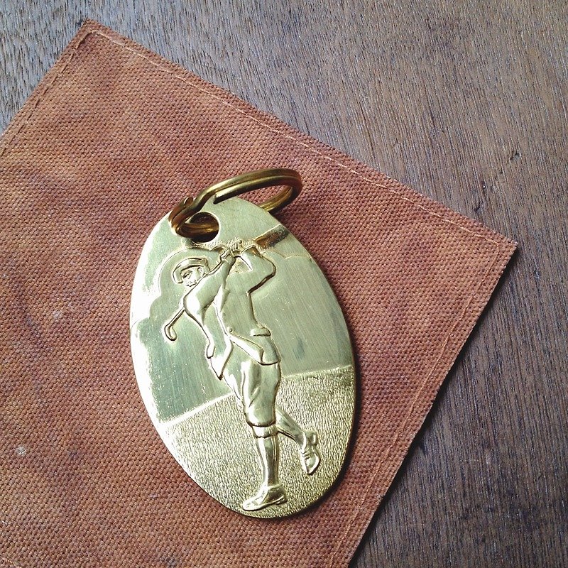 早期古件-英國紳士高爾夫鑰匙圈 - 鑰匙圈/鑰匙包 - 其他材質 金色