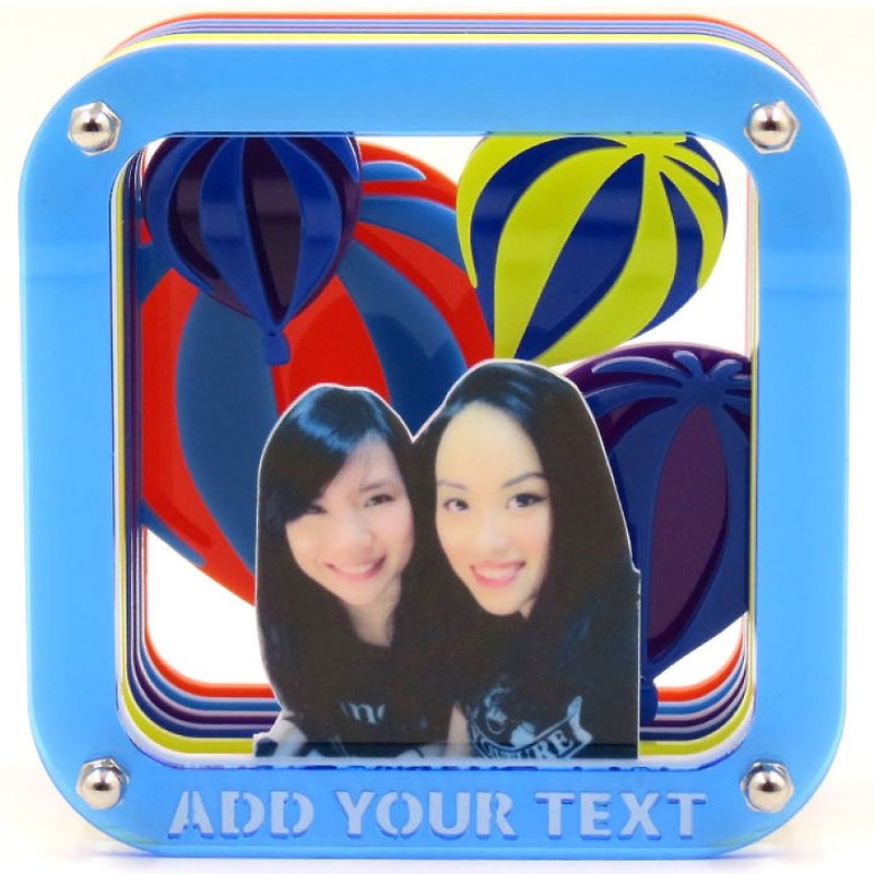 Customized 3D Puzzle Picture Frame-Hot Air Balloon Theme x Personalization - Customized Portraits - Plastic Multicolor