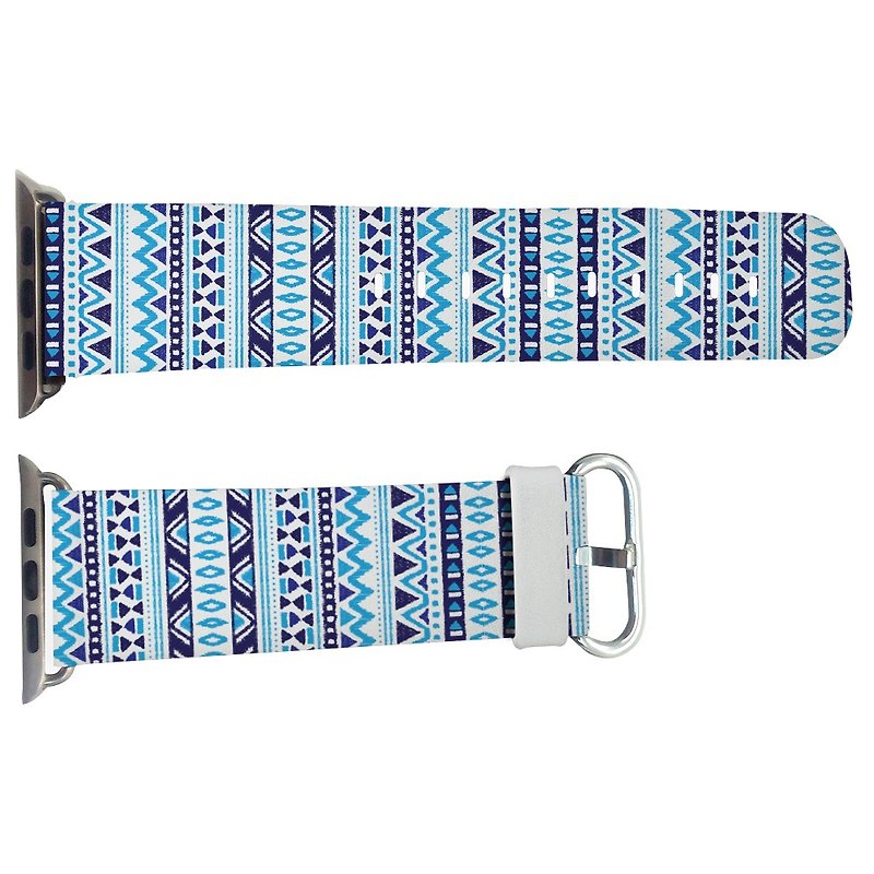 Tribal pattern Apple Watch leather strap Apple Watch special leather strap (WB04) - สายนาฬิกา - หนังแท้ 