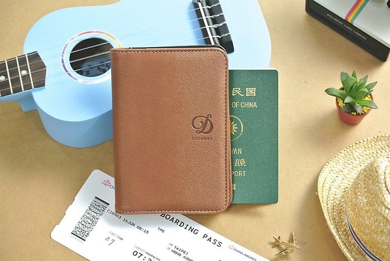 Dreamer by Dreamer Passport Case - Beige - Passport Holders & Cases - Genuine Leather Gold