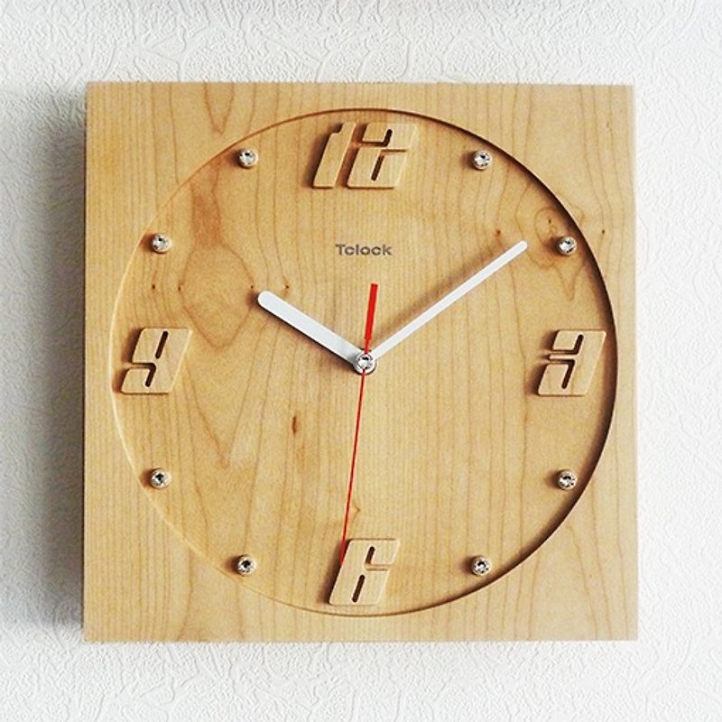 『速度 Speed』原木掛鐘 嚴選歐洲山毛櫸木 實木製做 立體精雕設計 - 時鐘/鬧鐘 - 木頭 金色