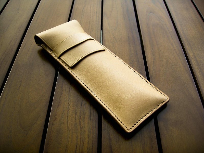 isni 輕便型 攜帶式 牛皮 筆袋/筆盒 *限量發售* - Pencil Cases - Genuine Leather Khaki