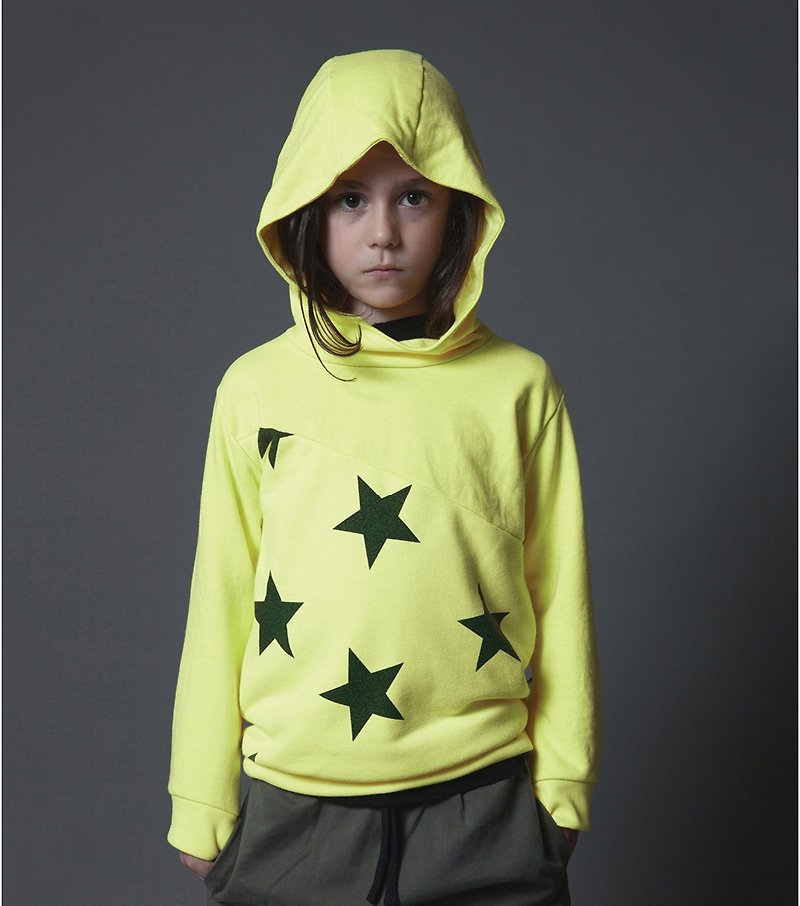2015 autumn and winter fashion brand NUNUNU star hoodie/diagonal hoodie - อื่นๆ - ผ้าฝ้าย/ผ้าลินิน สีเหลือง