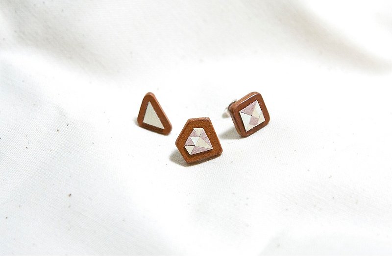 a pair of earrings - Earrings & Clip-ons - Genuine Leather Brown