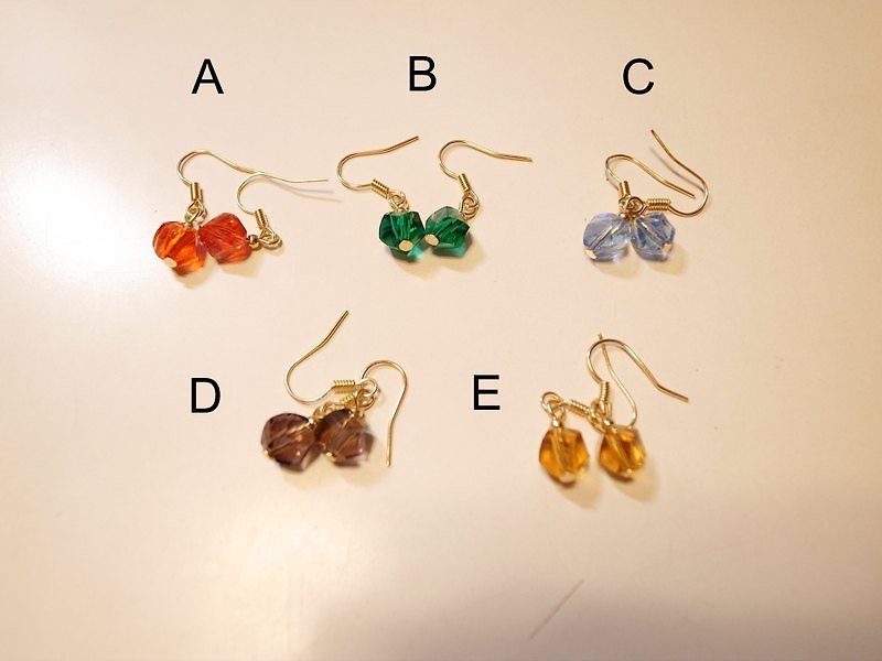 水晶耳環(3款) - 耳環/耳夾 - 其他材質 多色