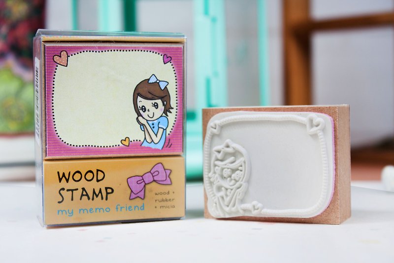 Memo stamp - innocent little girl - Stamps & Stamp Pads - Wood 