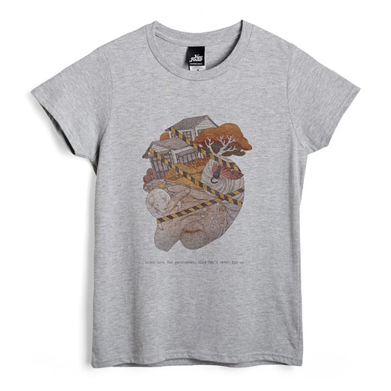 Improper collection - Deep Heather Grey - Women's T-Shirt - เสื้อยืดผู้หญิง - ผ้าฝ้าย/ผ้าลินิน สีเทา