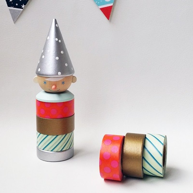 maste Christmas puppet and paper tape set (MST-MKT114-GY) - Washi Tape - Paper Multicolor