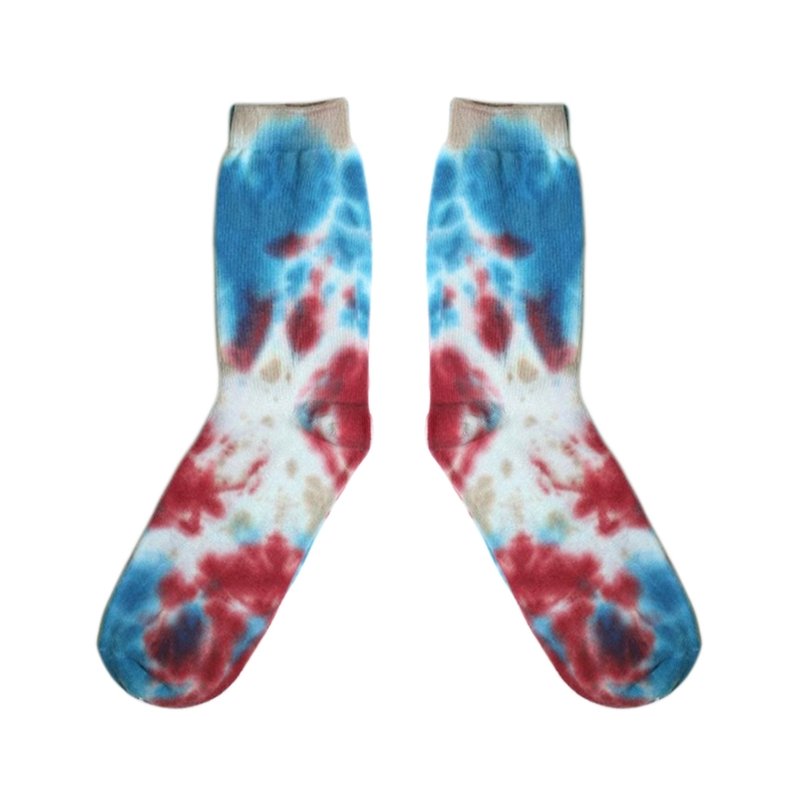 【2色】迷幻蔓延！// 職人手工渲染薄棉襪子 :::DAWN' make up your feet ::: - Socks - Cotton & Hemp Multicolor