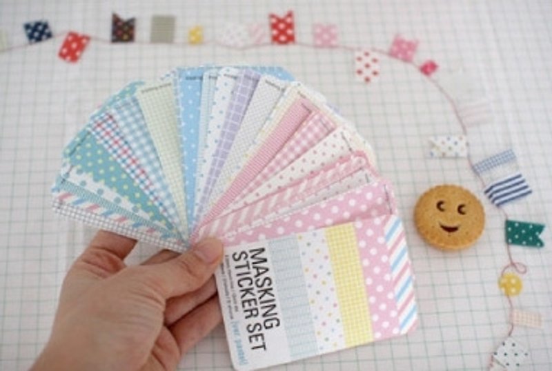 South Korea [Afrocat] masking pastel <supplement pack> hand-made decorative tape sticker card note diary label - Other Writing Utensils - Paper Multicolor
