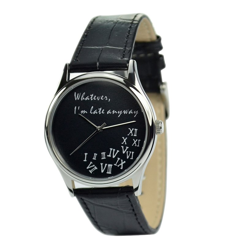 瘋狂羅馬字手錶(黑色) - 中性手錶 - 女裝錶 - 其他金屬 黑色