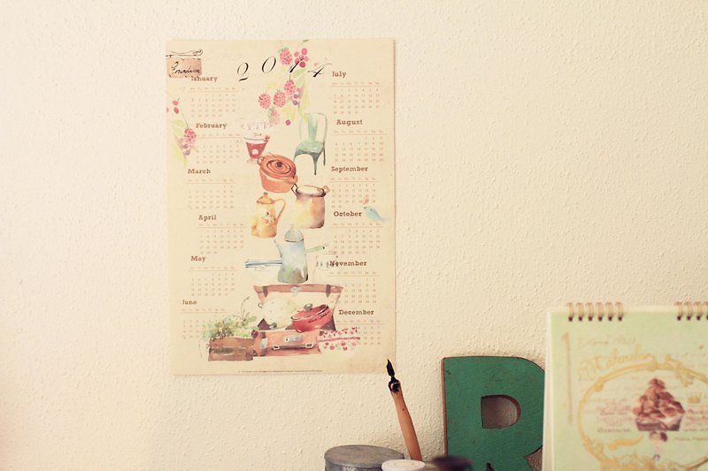 2014 antique small groceries calendar poster - Calendars - Paper Multicolor