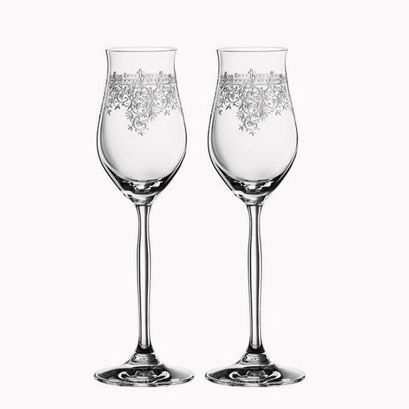 (One pair price) 194cc [MSA] German wedding cup dedicated to vintage theatrical SPIEGELAU platinum crystal cup sweet ice wine glass wedding gift - แก้วไวน์ - แก้ว ขาว