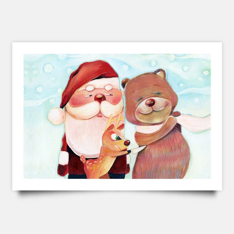 Baby bear / Christmas Postcard - การ์ด/โปสการ์ด - กระดาษ สีน้ำเงิน