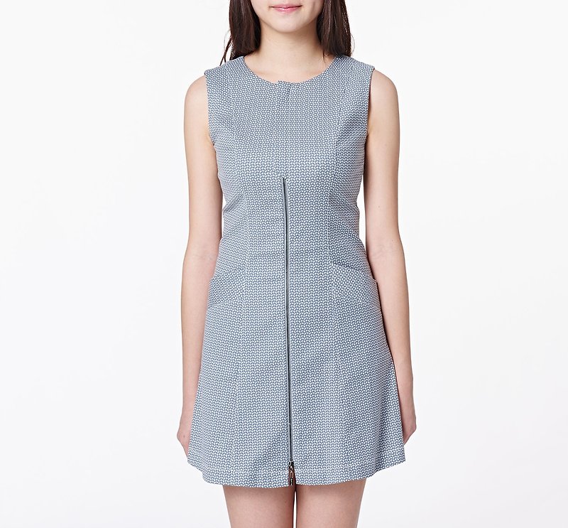 Elegant and lively adult-like geometric texture slim elastic dress gray - One Piece Dresses - Cotton & Hemp Gray