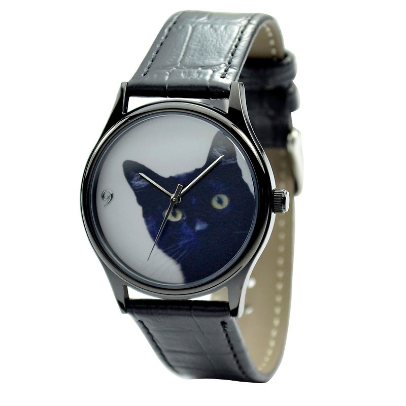 Off-season sale Black Cat Watch Unisex Free Shipping Worldwide - นาฬิกาผู้หญิง - โลหะ สีดำ