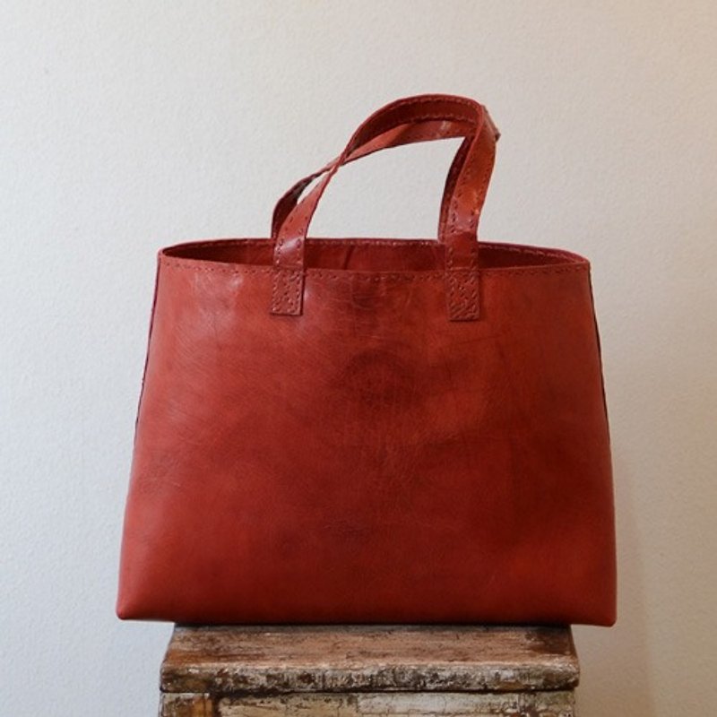 Earth tree fair trade- "Bag Series" - handmade buffalo + goatskin hand bag (red) - Handbags & Totes - Genuine Leather 