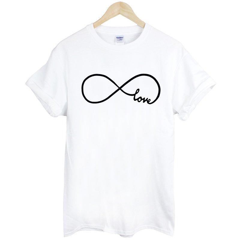 Forever Love-infinity short-sleeved T-shirt -2 colors true love forever eternal love design text - เสื้อยืดผู้ชาย - วัสดุอื่นๆ หลากหลายสี