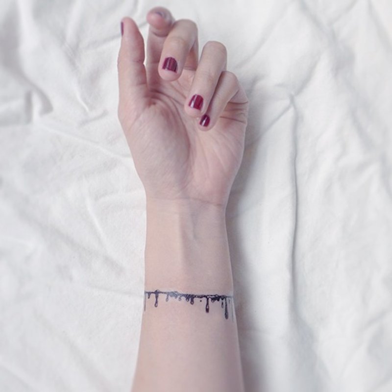 ✡記號詩歌 - 血痕✡ 插畫刺青貼紙 紋身貼紙 - 紋身貼紙/刺青貼紙 - 其他材質 黑色