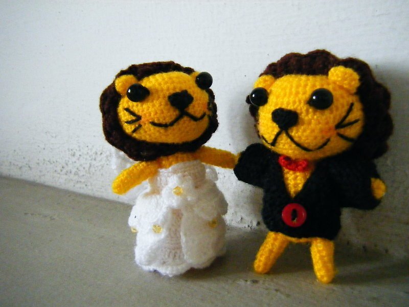 lion. Wedding doll (customize your wedding doll) - Stuffed Dolls & Figurines - Other Materials Multicolor