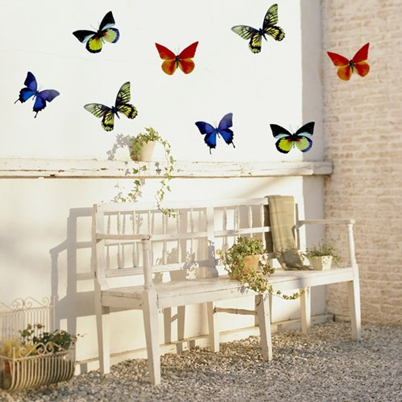 スマートライフクリエイティブ◆シームレスな蝶のウォールステッカー（2） - ウォールデコ・壁紙 - 紙 ブルー