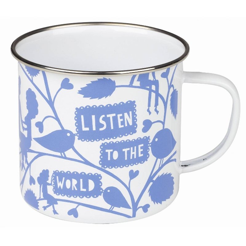 Rob Ryan SUSS- British paper-cut series Listen to the world cup enamel _ for birthday / wedding / festival gifts - Mugs - Enamel Blue