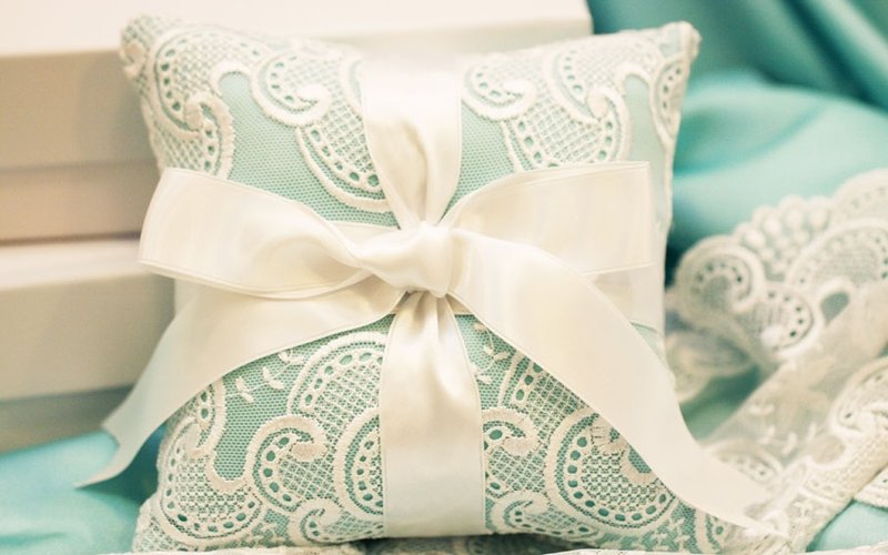 tiffany blue 手工蕾絲戒枕 - 其他 - 其他材質 藍色