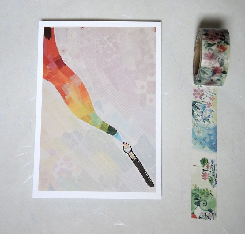 Postcard-brush - การ์ด/โปสการ์ด - กระดาษ หลากหลายสี