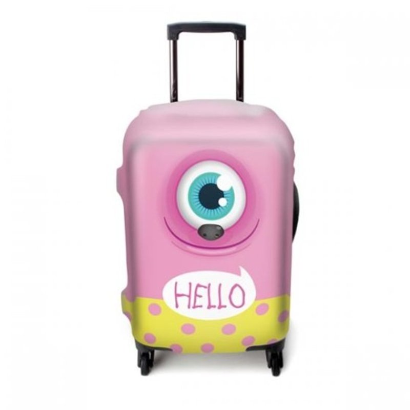 Elastic box cover│Happy Big Eye [L size] - Luggage & Luggage Covers - Other Materials Pink