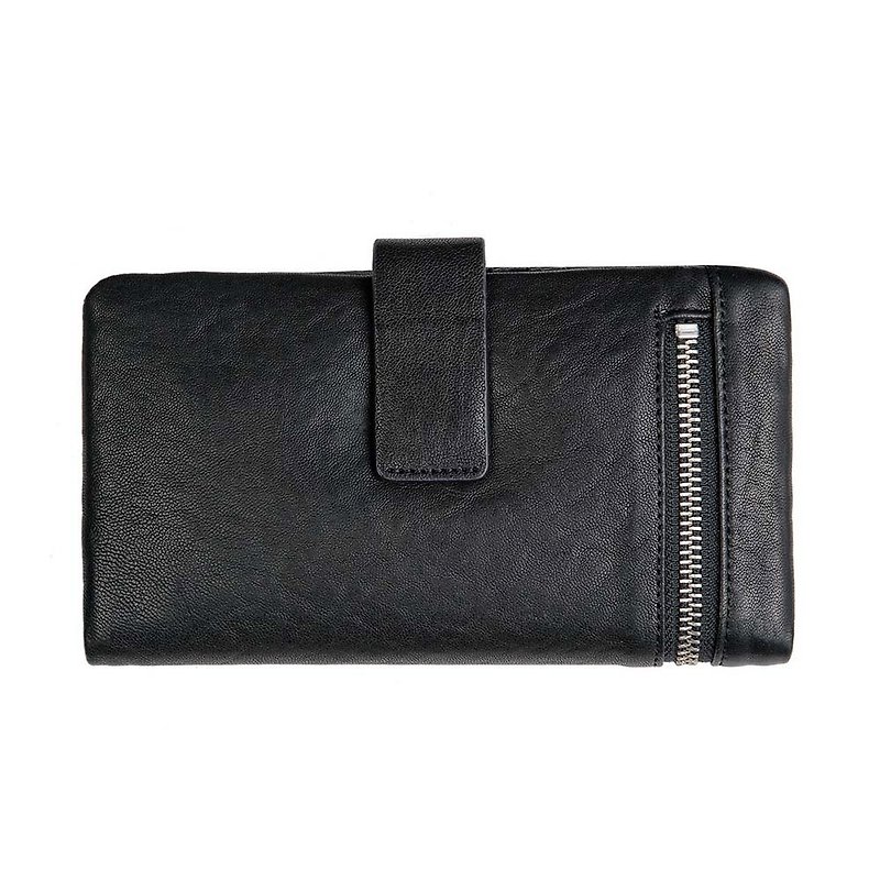 ESTHER Long Clip _Black Bubble / Black Grain Leather - Wallets - Genuine Leather Black