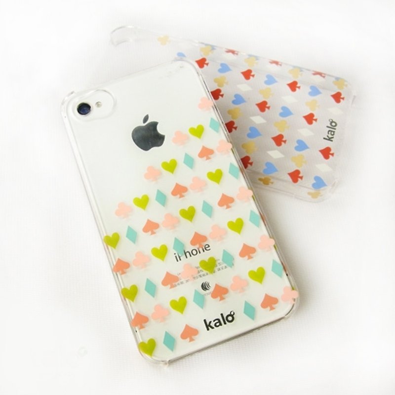 Kalo 卡樂創意 iPhone4/4S 撲克系列透明保護殼 - 手機殼/手機套 - 塑膠 多色