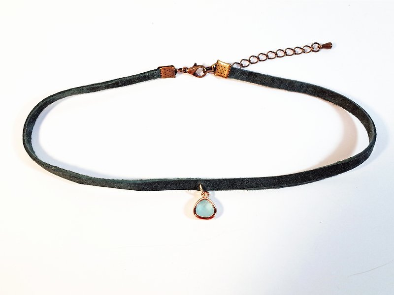 W&Y Atelier - Leather Choker , Necklace (2 colors) - Necklaces - Genuine Leather Green
