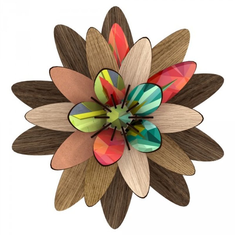 SUSS- MIHO imported Italian design flowers ornate wooden wall hangings (Flower-Freezing Vibrations) - suitable new home / renovation / gifts. Spot free transport - Wall Décor - Wood Brown