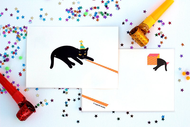 "Happy Everything!" postcard/ card - Cards & Postcards - Other Materials Black