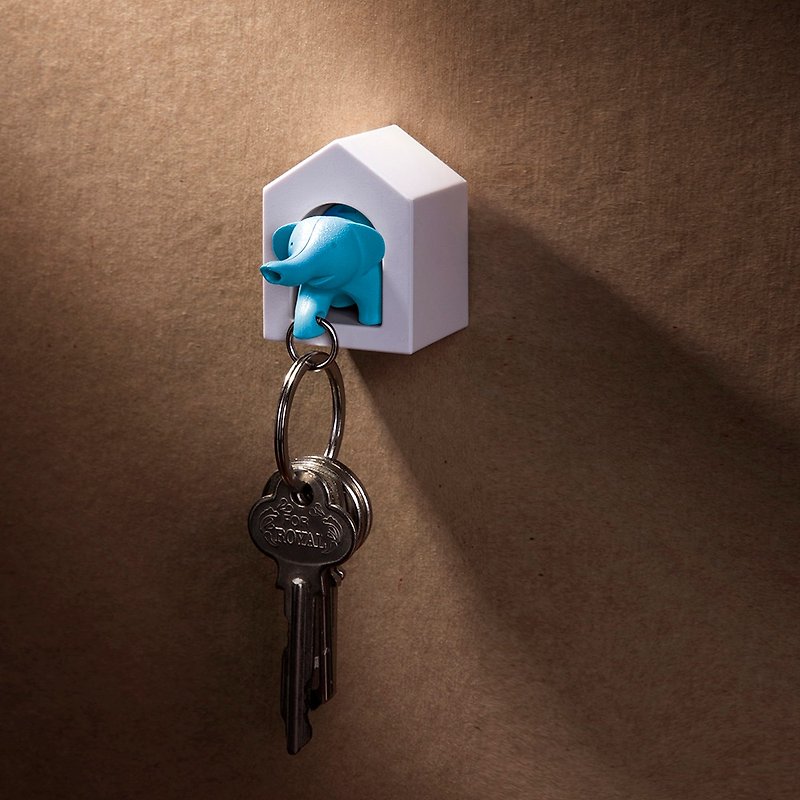 QUALY Elephant Whistle Keychain - ที่ห้อยกุญแจ - พลาสติก สีน้ำเงิน