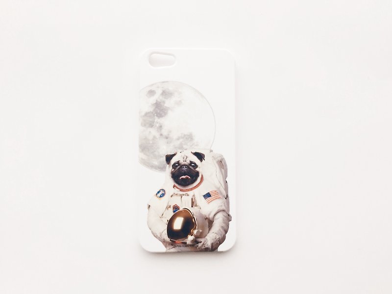 [ YONG ] Astronaut Pug iPhone Case - เคส/ซองมือถือ - พลาสติก ขาว