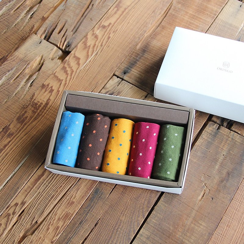 pinkoi Exclusive-Polka Dot Gentleman Socks Gift Box│Socks│Valentine's Day Gift│Men - ถุงเท้าข้อกลาง - ผ้าฝ้าย/ผ้าลินิน หลากหลายสี