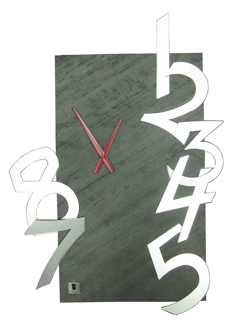 Dubai Legenda wall clock stone clock face, stainless steel digital clock (Dubai) - Clocks - Other Metals Gray