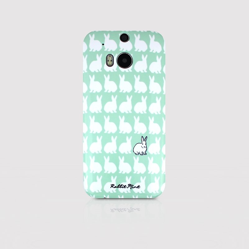 （うさぎミント）ミントウサギ電話ケース - リトルウサギ柄シリーズ -  HTC One M8（P00066） - スマホケース - プラスチック グリーン