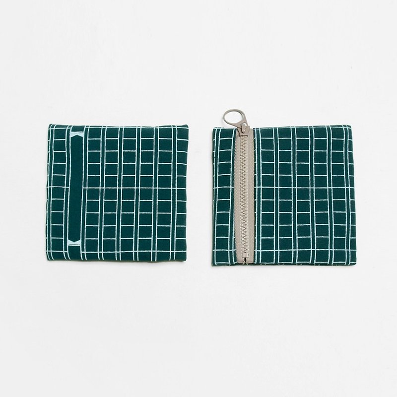 【HEYSUN】school series /writing paper screen printing coin purse - Coin Purses - Other Materials Green