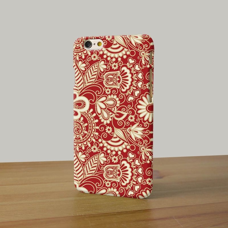 紅色民族花紋 - iPhone 手機殼, Samsung Galaxy 手機套 Samsung Galaxy Note 電話殼 - 手機殼/手機套 - 塑膠 紅色
