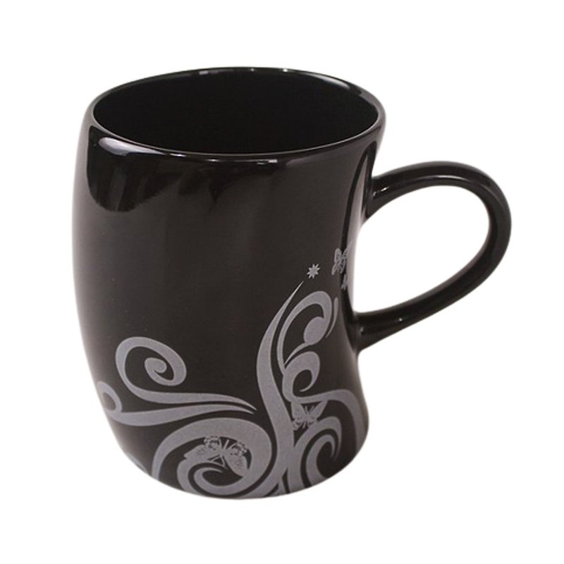 【Slightly slow】Silhouette curved cup-bright black - แก้วมัค/แก้วกาแฟ - วัสดุอื่นๆ สีดำ