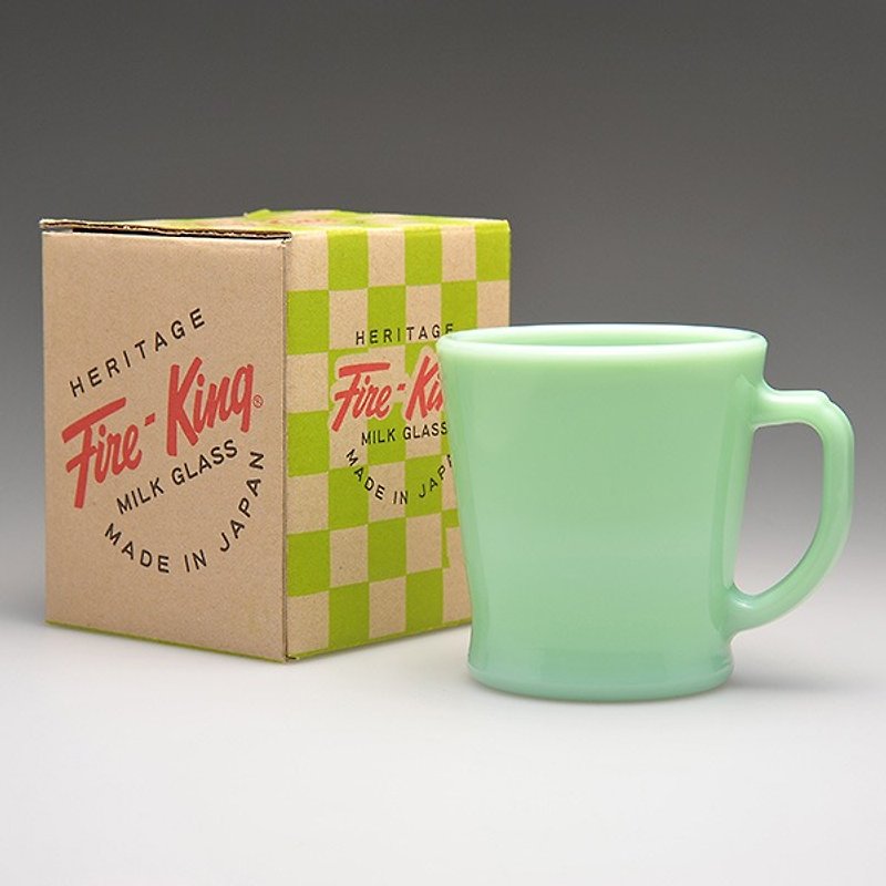FIRE KING D classic emerald green handle mug - Mugs - Glass 