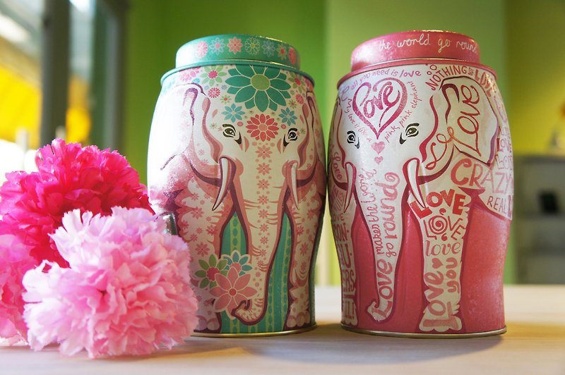 【寵愛媽咪】英國Williamson Tea威廉森茶--心花朵朵開大象罐禮盒(附贈小卡片一張) - 茶葉/茶包 - 新鮮食材 粉紅色