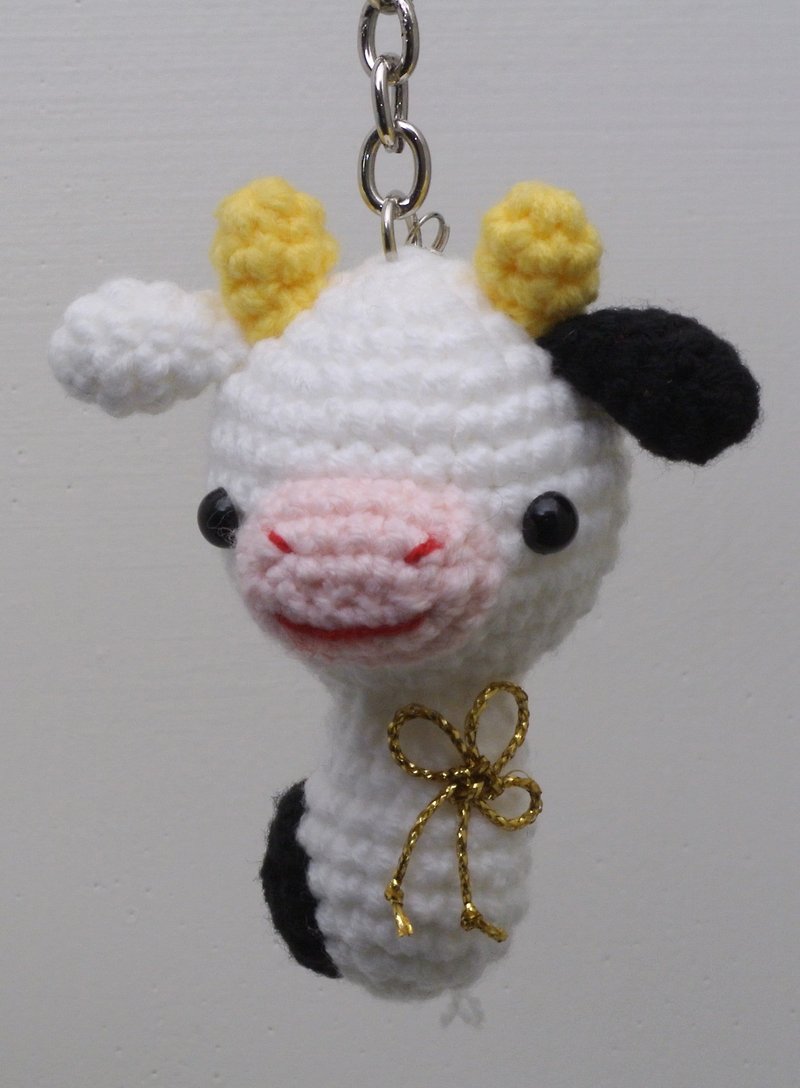 【Knitting】十二生肖系列-牛轉乾坤 - 鑰匙圈/鑰匙包 - 其他材質 白色