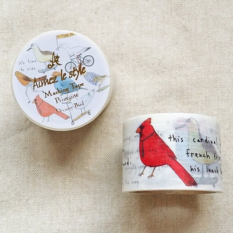 Wide Aimez le style and paper tape (02 983 Fantasy bird) - Washi Tape - Paper Multicolor
